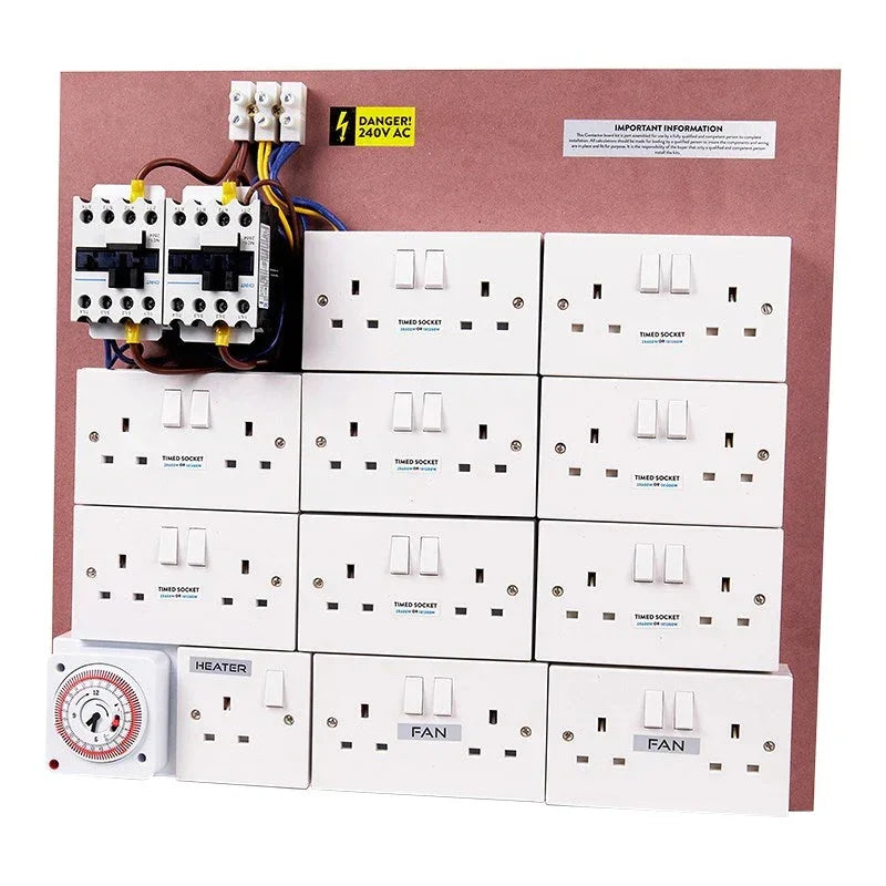 16+4+1 Heater MDF Timer Board (HYD-2464) - Default Title - DiscountHydro.com - 119.99 - Lighting, Lighting > Timers & Controllers, Power Outlets
