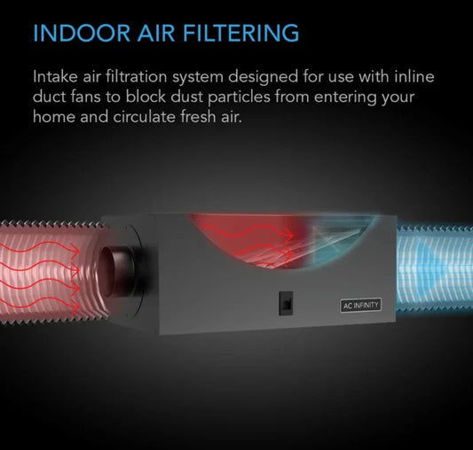 Air Filter Boxes - 4 inch - DiscountHydro.com - 108.00 - AC Infinity, Fans & Filters > Inline / Intake Fans
