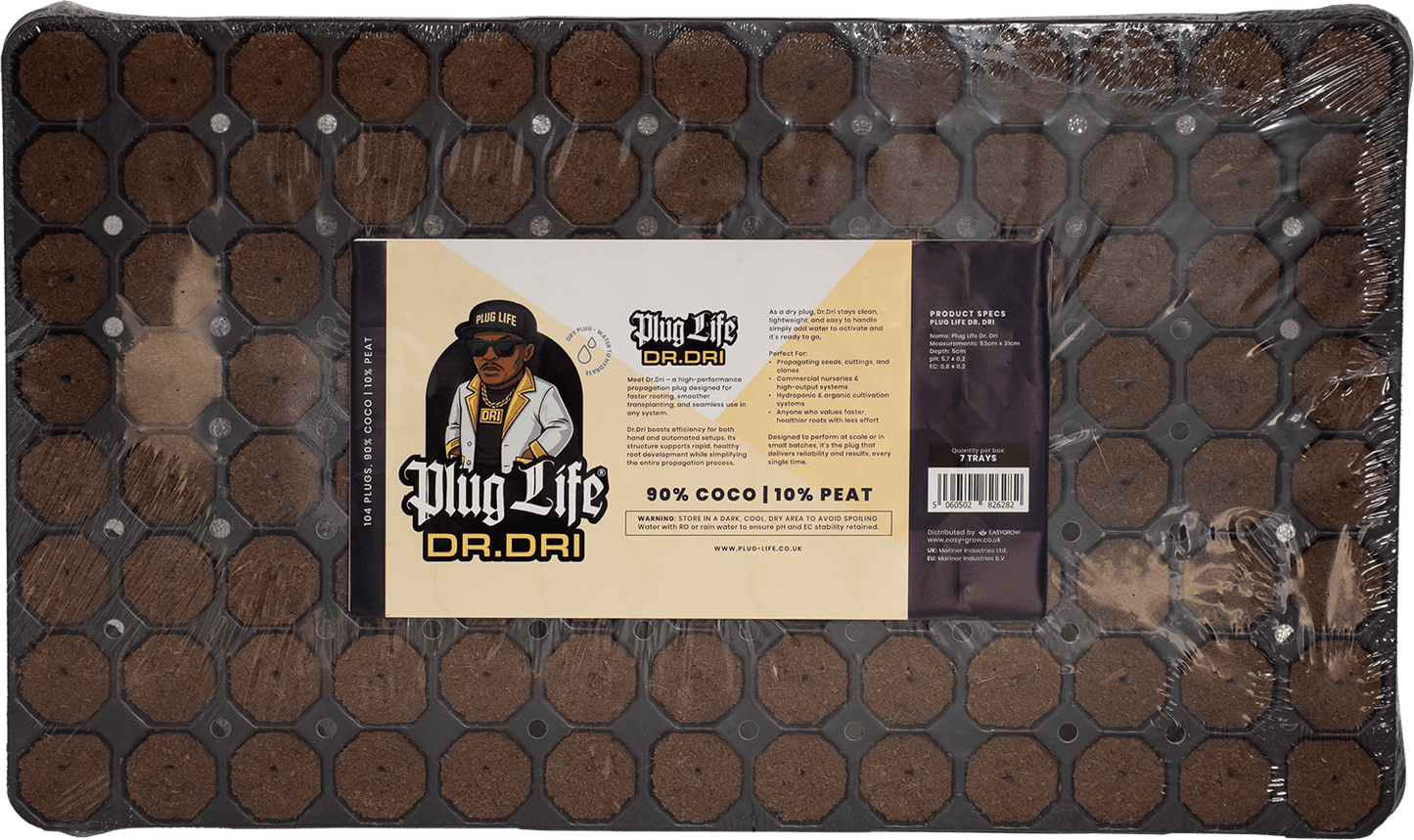 Plug Life Dr Dri 90% Coco & 10% Peat - Tray of 104 cells