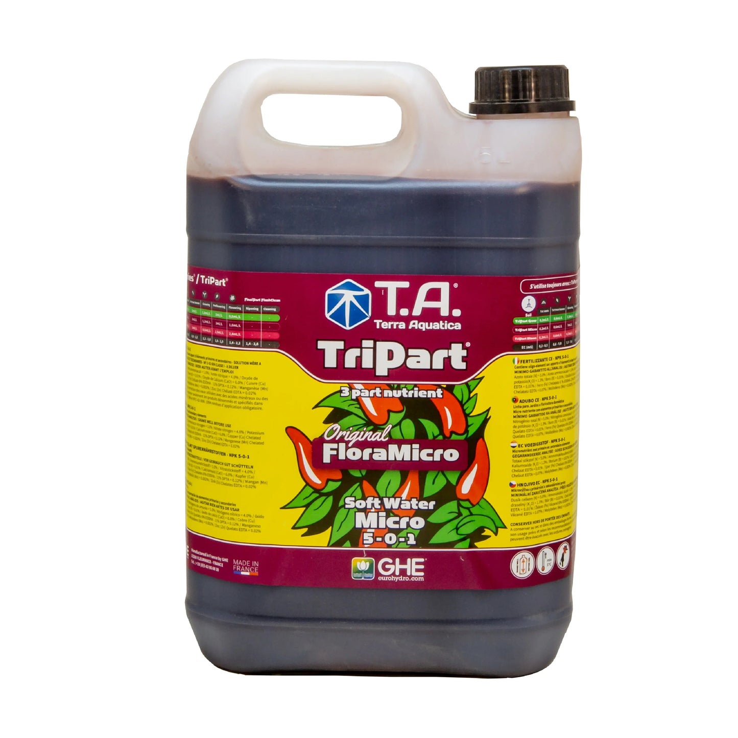 Terra Aquatica TriPart Micro - 500ml Hard Water - DiscountHydro.com - 7.80 - GHE, Nutrients & Additives > Grow Micro Bloom
