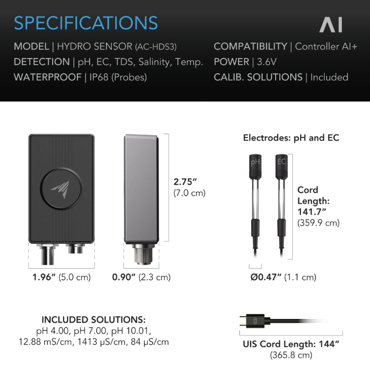 AC Infinity Hydro Sensor - Default Title - DiscountHydro.com - 158.00 - AC Infinity, Tools and Accessories