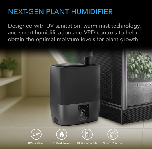 AC Infinity - HYDRONE 5 Plant Dehumidifier for Grow Tents | Silent PWM Motor | 10-Level Humidity Control - Default Title - DiscountHydro.com - 148.00 - AC Infinity, Environment Control > Dehumidifiers