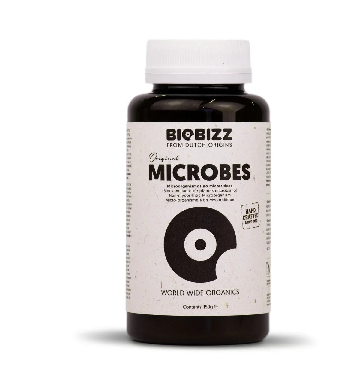 BioBizz Microbes 150g bottle of organic non-mycorrhitic microorganisms for plants