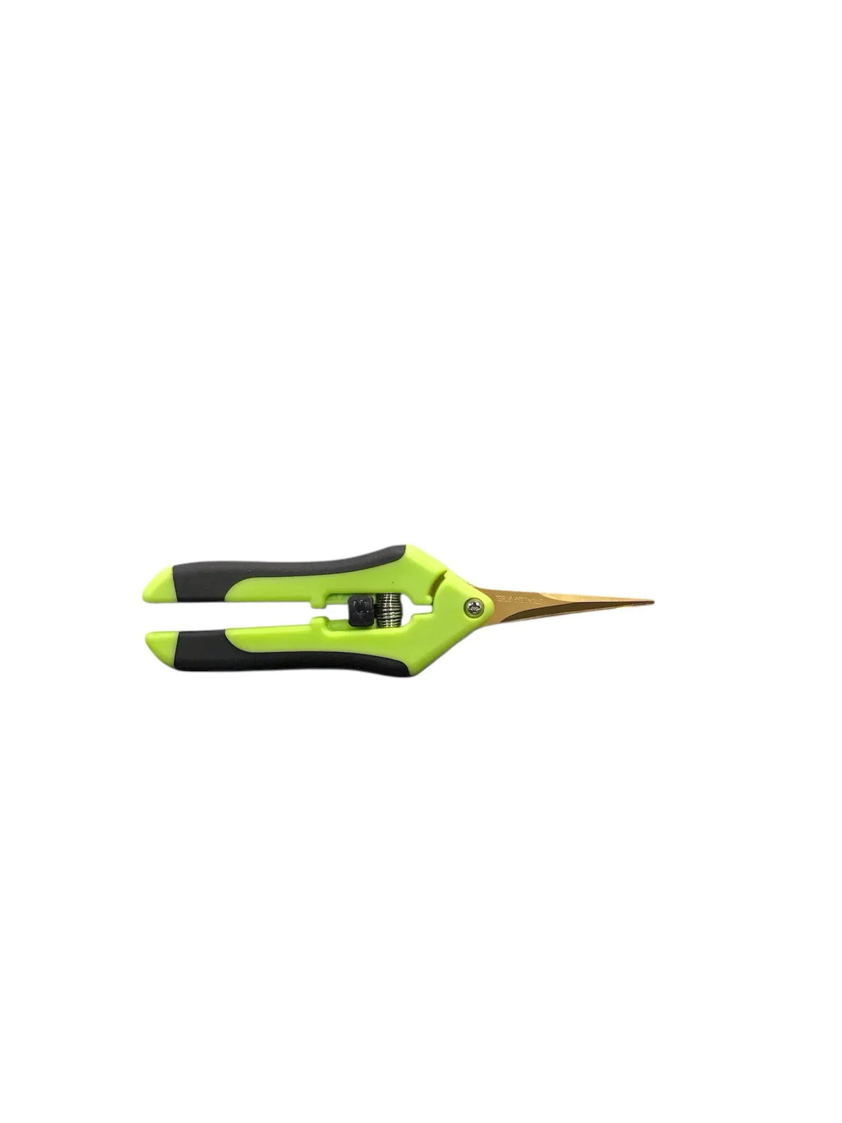 Green and black ergonomic pruning shears for hydroponic plant trimming