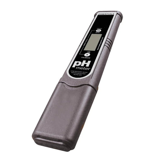 Essentials pH Meter, used for monitoring hydroponic sweet pepper nutrient solution