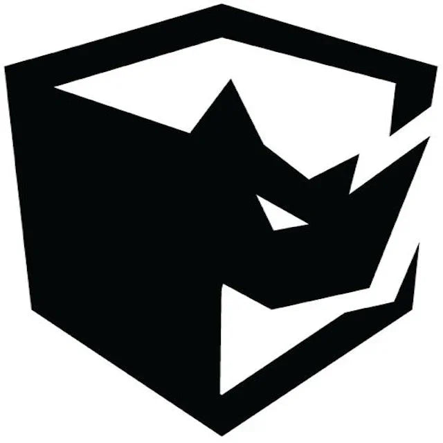 Black stylized animal head logo within a hexagonal border