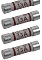 A pack of four 13 amp fuses for household plugs, extension leads and mains equipment. Keep spares on hand so a blown fuse