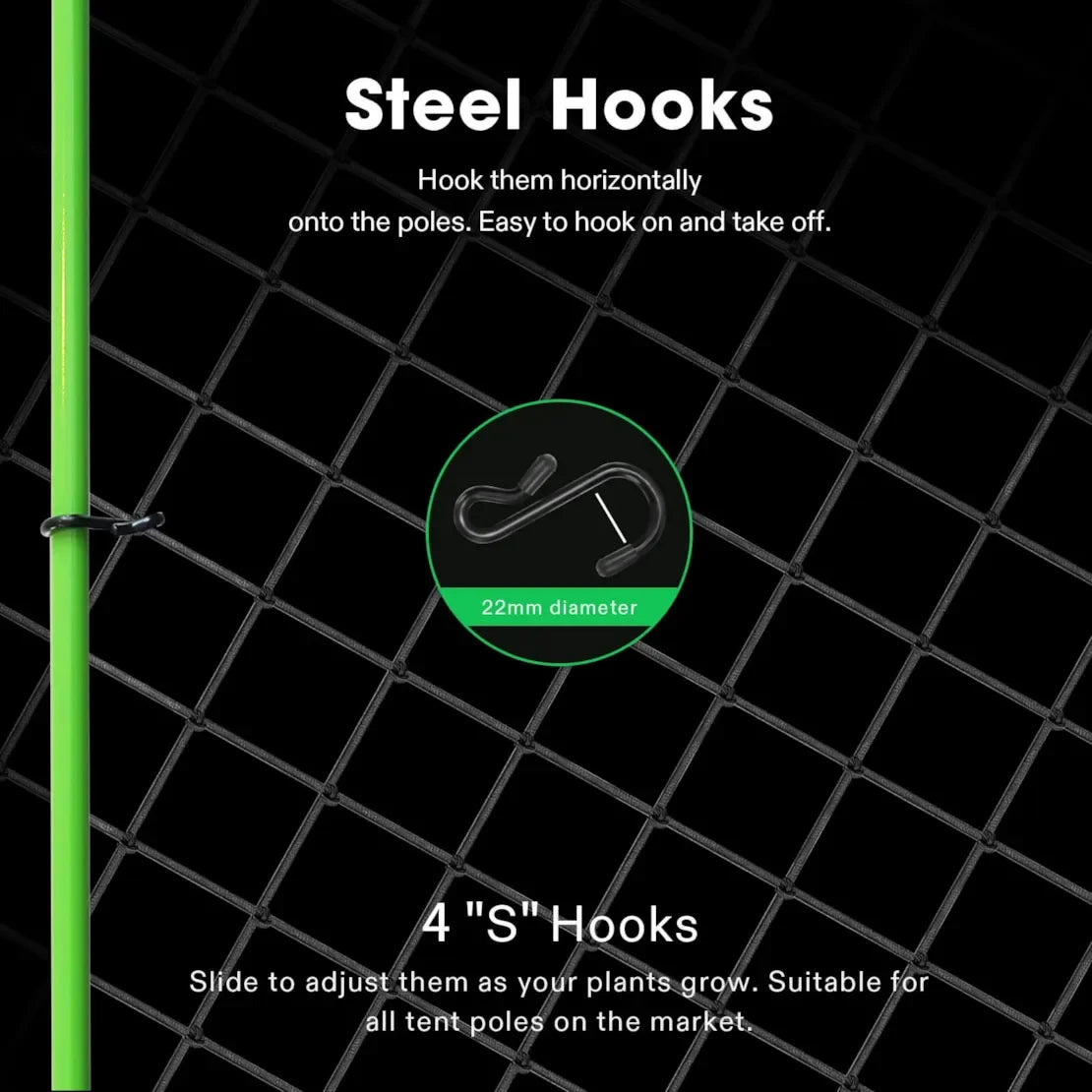 Trellis Netting - 0.6M x 1.2M (2ft x 4ft) With 4 Hooks - DiscountHydro.com - 9.99 - Tools and Accessories, Tools and Accessories > Plant Supports, Vivosun