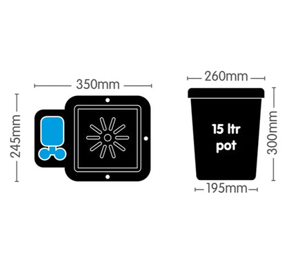 1Pot Systems (15L Pots) Without Reservoir - 2 Pot - DiscountHydro.com - 70.99 - AutoPot, Pots & Trays > Auto Feeding Systems, Pots & Trays > Plant Pots and Pouches, Systems