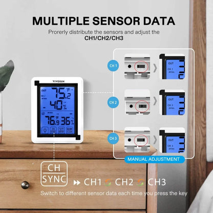 VIVOSUN Wireless Thermometer and Hygrometer - Default Title - DiscountHydro.com - 44.00 - Environment Control, Environment Control > Thermometers & Hygrometers, Vivosun