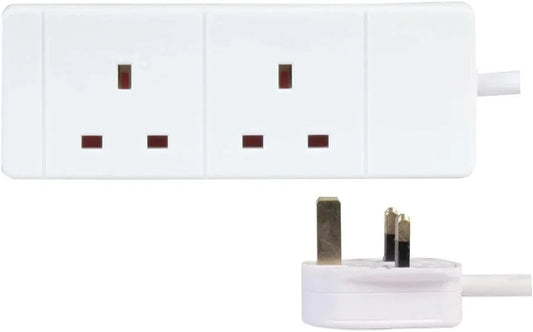 2 Gang Extension Lead - 2 to 5 Metres - 2 Metre - DiscountHydro.com - 6.70 - Power Cable, Power Cables, Tools and Accessories > Extension Leads