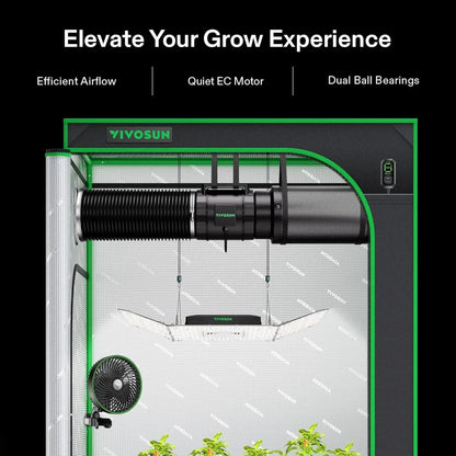 AeroZesh Inline EC Fan - S4 Inline EC Fan 4″ (353 m³/hr) + E12 Controller - DiscountHydro.com - 88.00 - Fans & Filters > Fan Controllers, Fans & Filters > Inline / Intake Fans, Vivosun