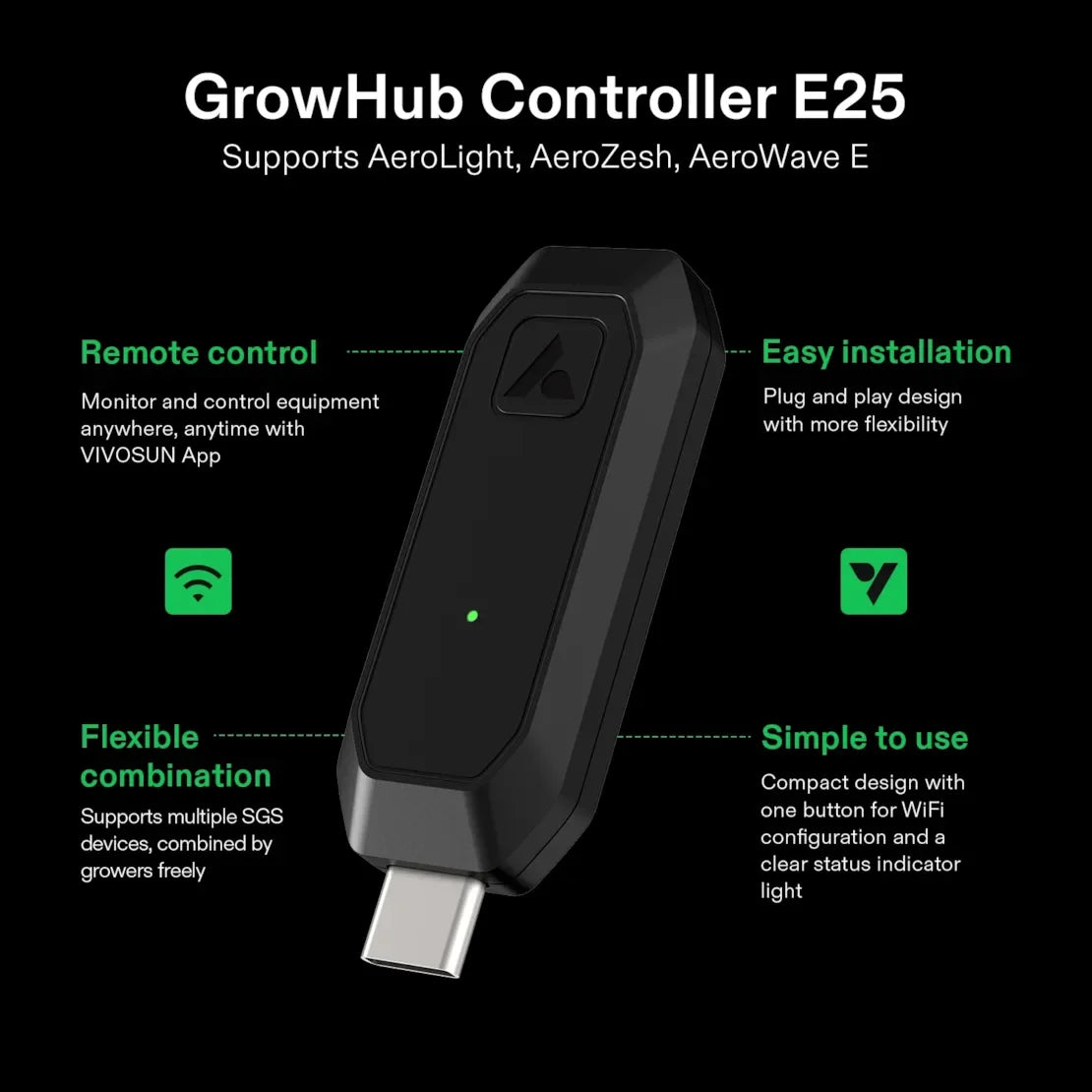 Vivosun GrowHub E25 Controller - Default Title - DiscountHydro.com - 28.00 - Lighting > Accessories, Tools and Accessories, Vivosun