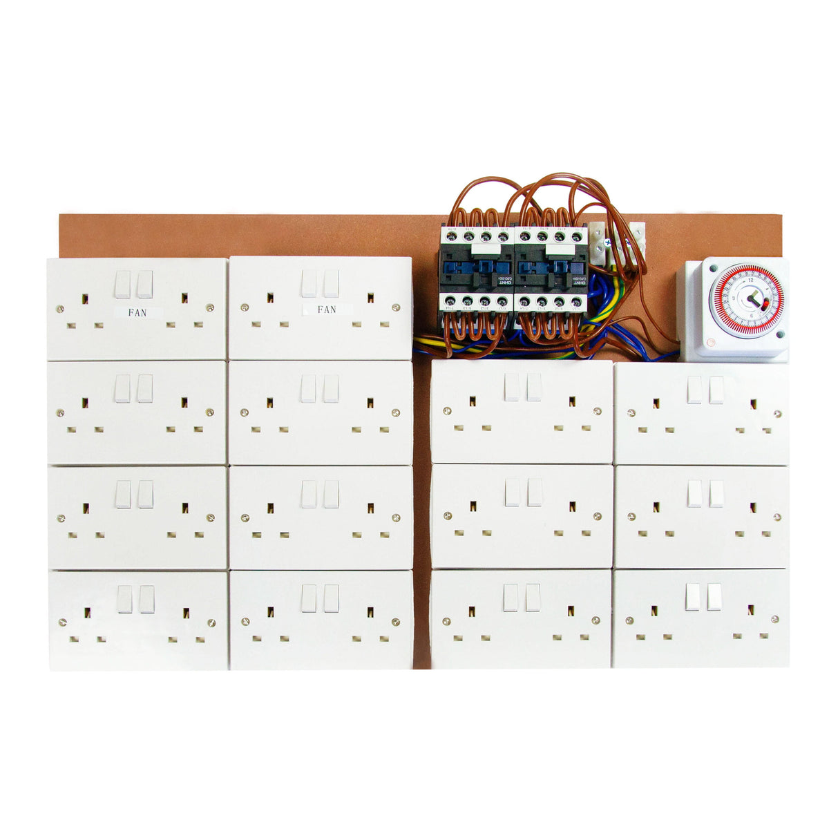 Contactor Board Double 24/28 - Greenbox MDF Contactors - Timer Board