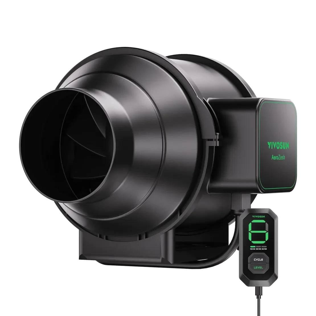 AeroZesh Inline EC Fan - S4 Inline EC Fan 4″ (353 m³/hr) + E12 Controller - DiscountHydro.com - 88.00 - Fans & Filters > Fan Controllers, Fans & Filters > Inline / Intake Fans, Vivosun