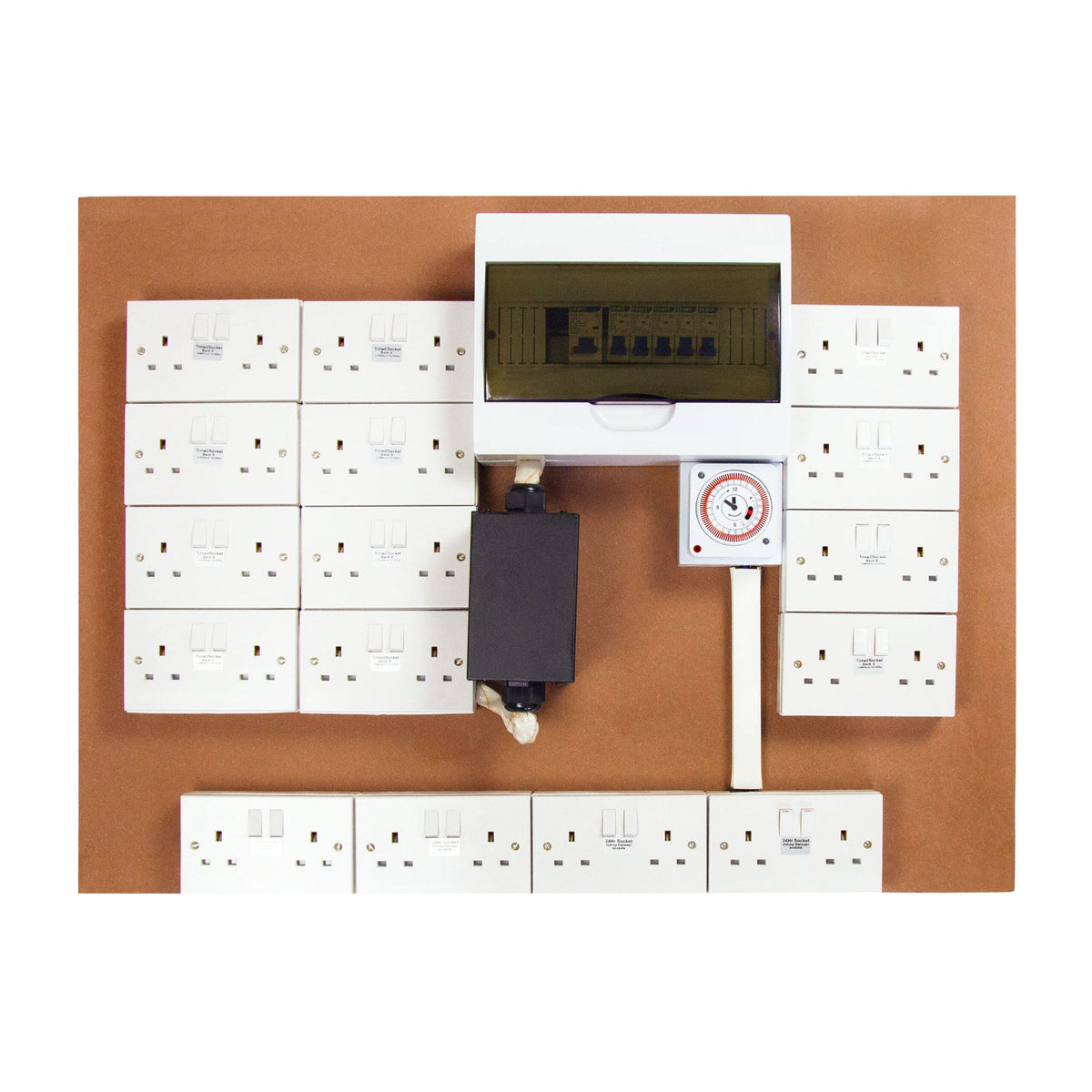 Contactor Board Consumer Unit 24/32 - Greenbox MDF Contactors - Timer Board