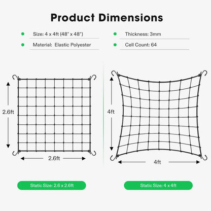 Trellis Netting - 0.6M x 1.2M (2ft x 4ft) With 4 Hooks - DiscountHydro.com - 9.99 - Tools and Accessories, Tools and Accessories > Plant Supports, Vivosun