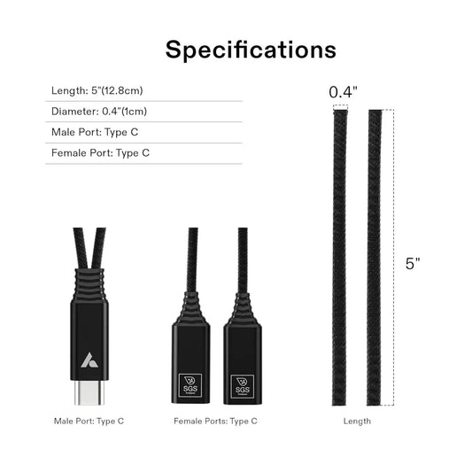 USB-C Splitter - Default Title - DiscountHydro.com - 12.99 - Tools and Accessories, Vivosun
