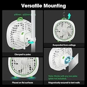 AeroWave D4 Clip Fan 4″ – USB TWIN WHITE - Default Title - DiscountHydro.com - 28.99 - ErithHorticulture, Fans & Filters > Circulations Fans