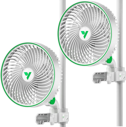 VIVOSUN AeroWave E6 WHITE 6″ EC Clip Fan – TWIN Pack