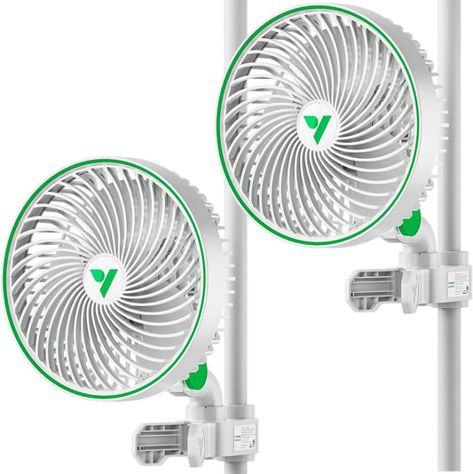 VIVOSUN AeroWave E6 WHITE 6″ EC Clip Fan – TWIN Pack