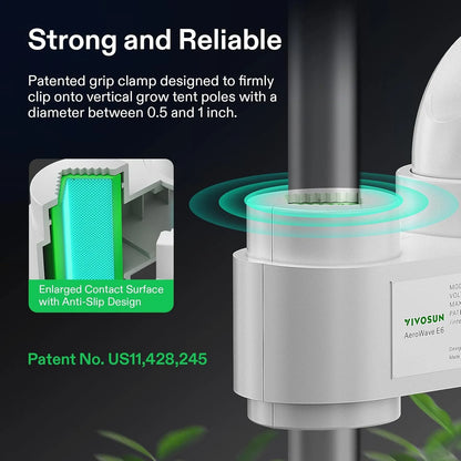 VIVOSUN AeroWave E6 WHITE 6″ EC Clip Fan – TWIN Pack