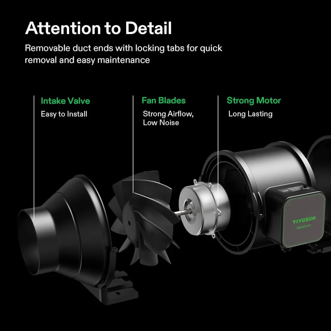 AeroZesh Inline EC Fan - S4 Inline EC Fan 4″ (353 m³/hr) + E12 Controller - DiscountHydro.com - 88.00 - Fans & Filters > Fan Controllers, Fans & Filters > Inline / Intake Fans, Vivosun