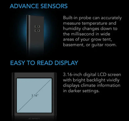 Cloudcom B Series, Smart Thermo-Hygrometer With Data App A smart sensor designed to give accurate temp, humidity, and VPD
