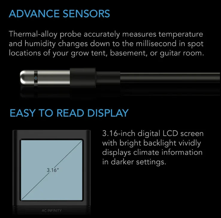 Cloudcom B Series, Smart Thermo-Hygrometer With Data App A smart sensor designed to give accurate temp, humidity, and VPD