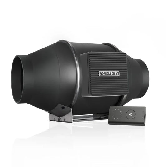 Cloudline S Series, Quiet Inline Duct Fan System With Speed Controller Designed to quietly ventilate grow tents, transfer