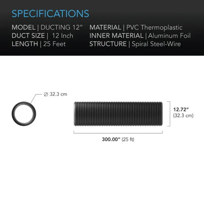 Ac Infinity, Flexible Four-Layer Ducting Designed for ventilation applications including HVAC, dryer, grow rooms and tents.