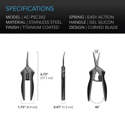 AC Infinity Harvest Tools Straight Pruning Shears A micro-tip shear designed for fine trimming, quick snips, and shaping