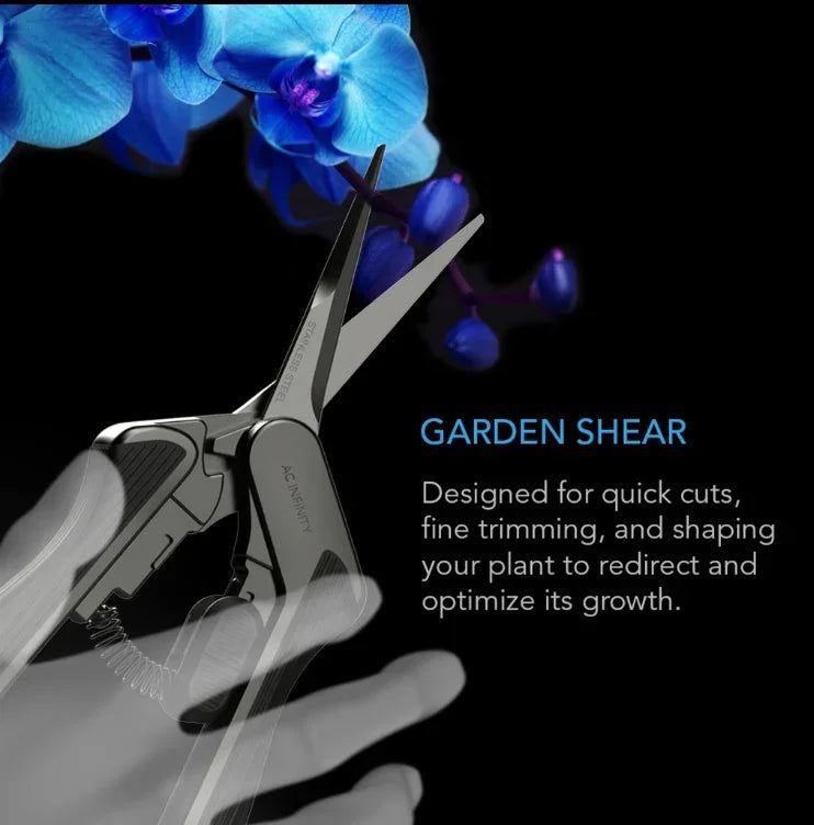 AC Infinity Harvest Tools Straight Pruning Shears A micro-tip shear designed for fine trimming, quick snips, and shaping