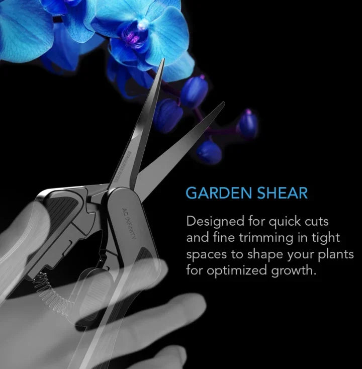 AC Infinity Harvest Tools Straight Pruning Shears A micro-tip shear designed for fine trimming, quick snips, and shaping