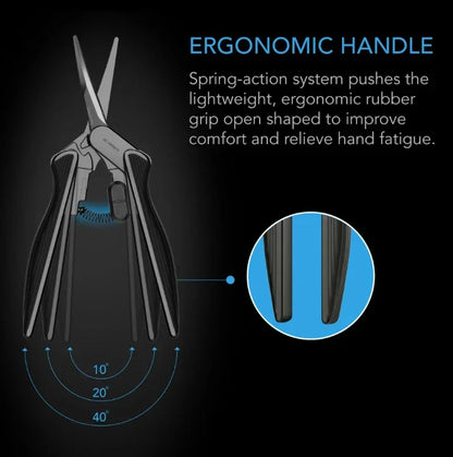 AC Infinity Harvest Tools Straight Pruning Shears A micro-tip shear designed for fine trimming, quick snips, and shaping