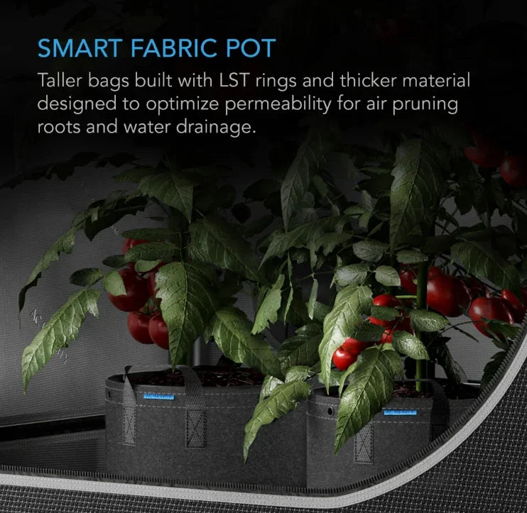 Heavy Duty Reusable Fabric Pots (5 Pack) Reusable garden grow bags designed to improve plant growth by air pruning roots and