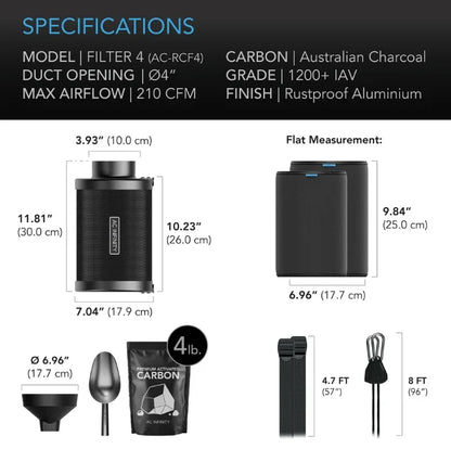 AC Infinity Refillable Carbon Filters A wholly original replenishable carbon filter designed to permanently replace standard