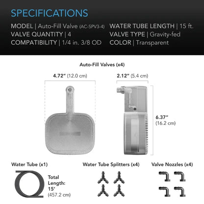 Auto-Fill Upgrade Valve Kit for Self-Watering Base, 4-Pack Auto-fill valve kit upgrades self-watering bases by enabling them
