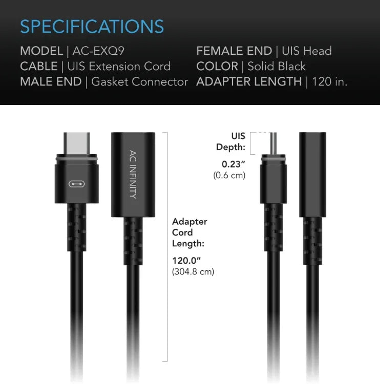 AC Infinity UIS Controller Cable, Female to Male