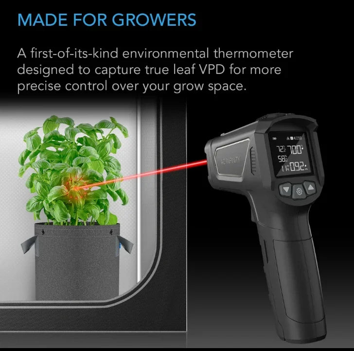AC Infinity VPD Thermometer A highly innovative laser thermometer gun designed to instantly measure leaf VPD, air VPD,