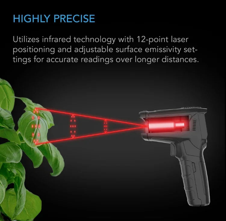 AC Infinity VPD Thermometer A highly innovative laser thermometer gun designed to instantly measure leaf VPD, air VPD,