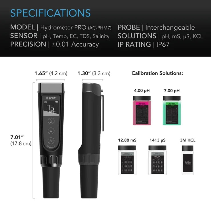 pH Meter Test Kits - pH Meter Kit - DiscountHydro.com - 59.99 - AC Infinity, Nutrients & Additives > EC & PH Management, Tools and Accessories