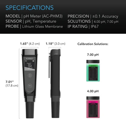 pH Meter Test Kits - pH Meter Kit - DiscountHydro.com - 59.99 - AC Infinity, Nutrients & Additives > EC & PH Management, Tools and Accessories