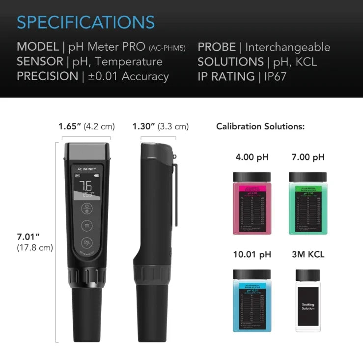 pH Meter Test Kits - pH Meter Kit - DiscountHydro.com - 59.99 - AC Infinity, Nutrients & Additives > EC & PH Management, Tools and Accessories
