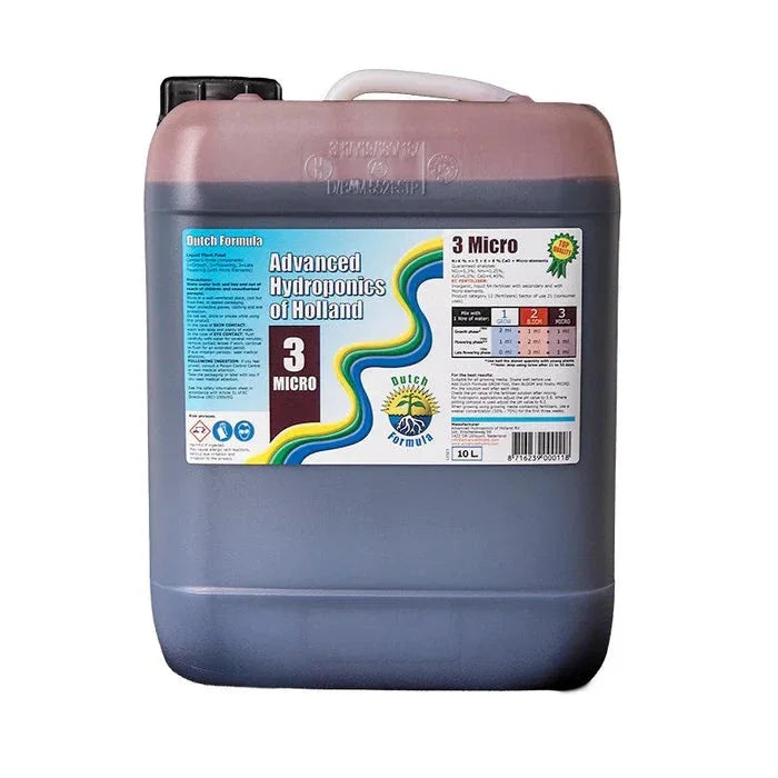 Advanced Hydroponics of Holland Dutch Formula 3 Micro Dutch Formula 3 Micro from Advanced Hydroponics of Holland is the