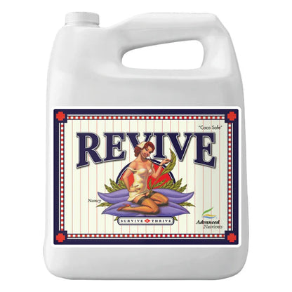 Large white bottle of Advanced Nutrients Revive hydroponic supplement
