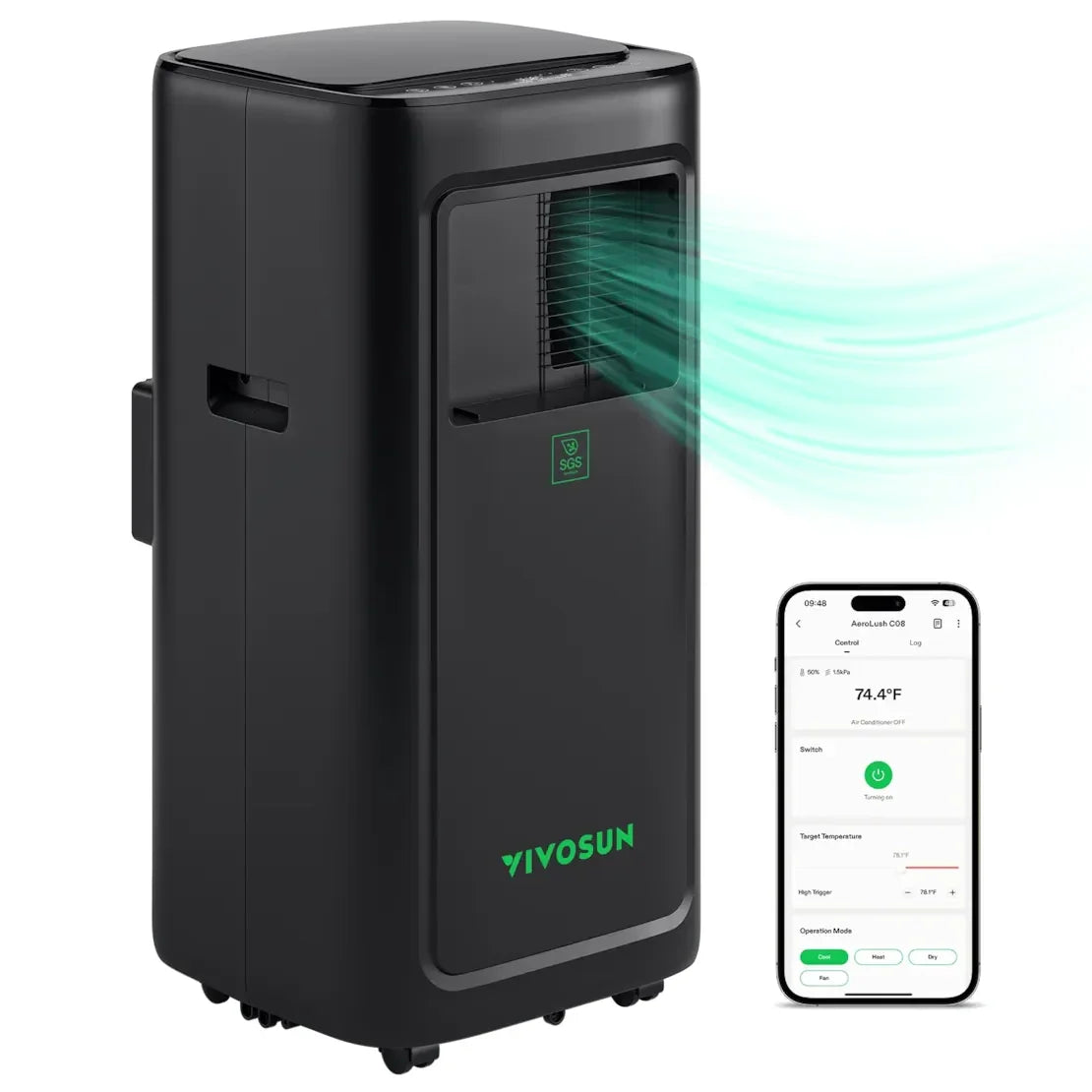 AeroLUSH C08 AirConditioner - Default Title - DiscountHydro.com - 698.99 - Environment Control, Environment Control > Humidifiers, Environment Control > Thermometers & Hygrometers, Vivosun