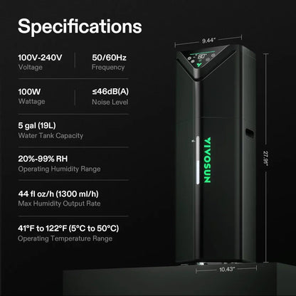 AeroStream Humidifier with Enviro-Probe - H05 - 5L Tank - DiscountHydro.com - 65.99 - Environment Control, Environment Control > Humidifiers, Vivosun
