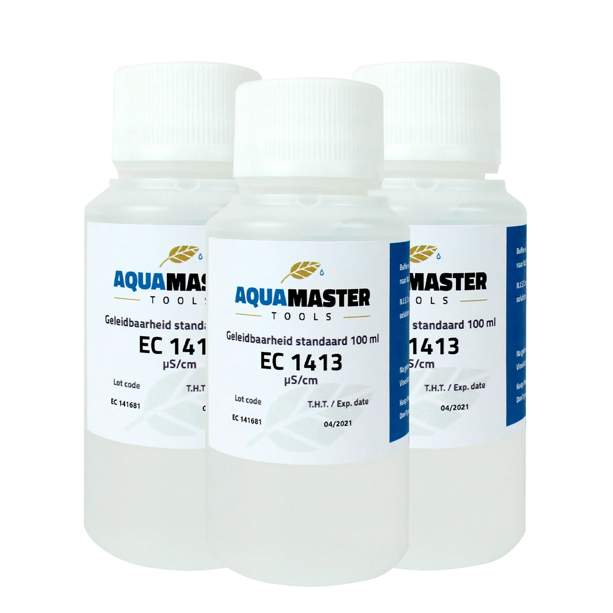 Aqua Master EC1413 Cal Solution – 100ml. Close immediately after use. Store between 15-25 °C. Aqua Master pH 4 Cal Solution