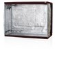 BAY6 grow tent with durable poles and 95% reflective mylar interior, featuring drawstring ports for ducting and cabling.
